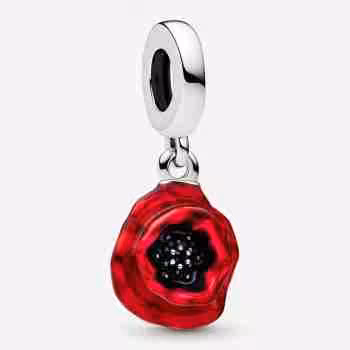 Charm Pendente Papavero Rosso