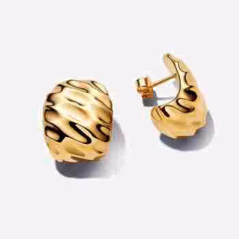 Orecchini Cerchi Aperti Dune-Placcatura in Oro 14k