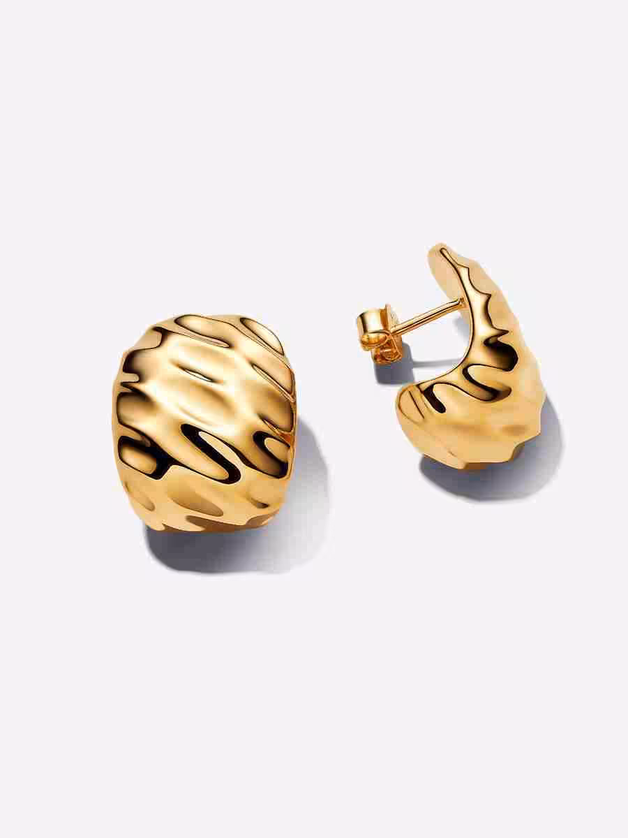Orecchini Cerchi Aperti Dune-Placcatura in Oro 14k Orecchini Cerchi Aperti Dune Placcatura in Oro 14k