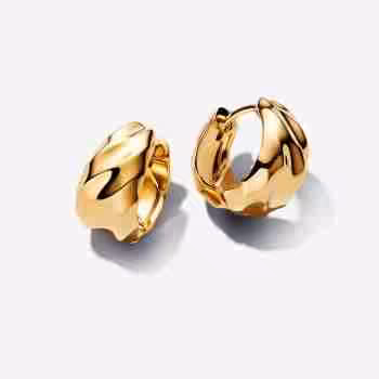 Orecchini Cerchi Dune-Placcatura in Oro 14k