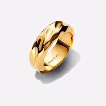 Anello Fascia Larga Dune-Placcatura in Oro 14k