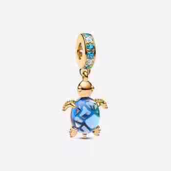 Charm pendente Tartaruga marina in vetro di Murano