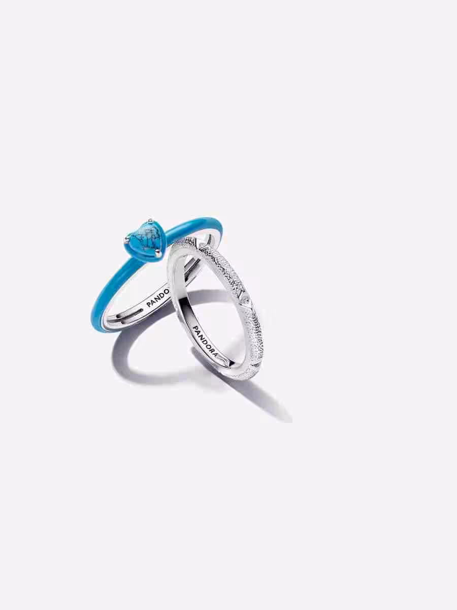 Set Anelli Cuore Turqoise Set Anelli Cuore Turqoise