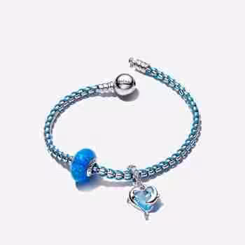 Set Bracciale Delfini e Cuore Vetro di Murano