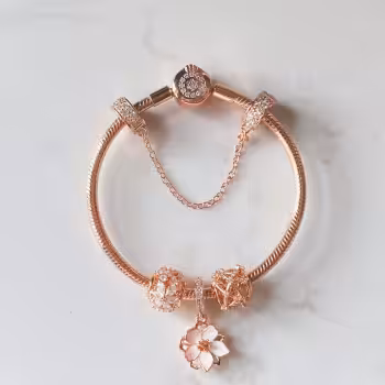 Set completo di fiori di ciliegio in oro rosa