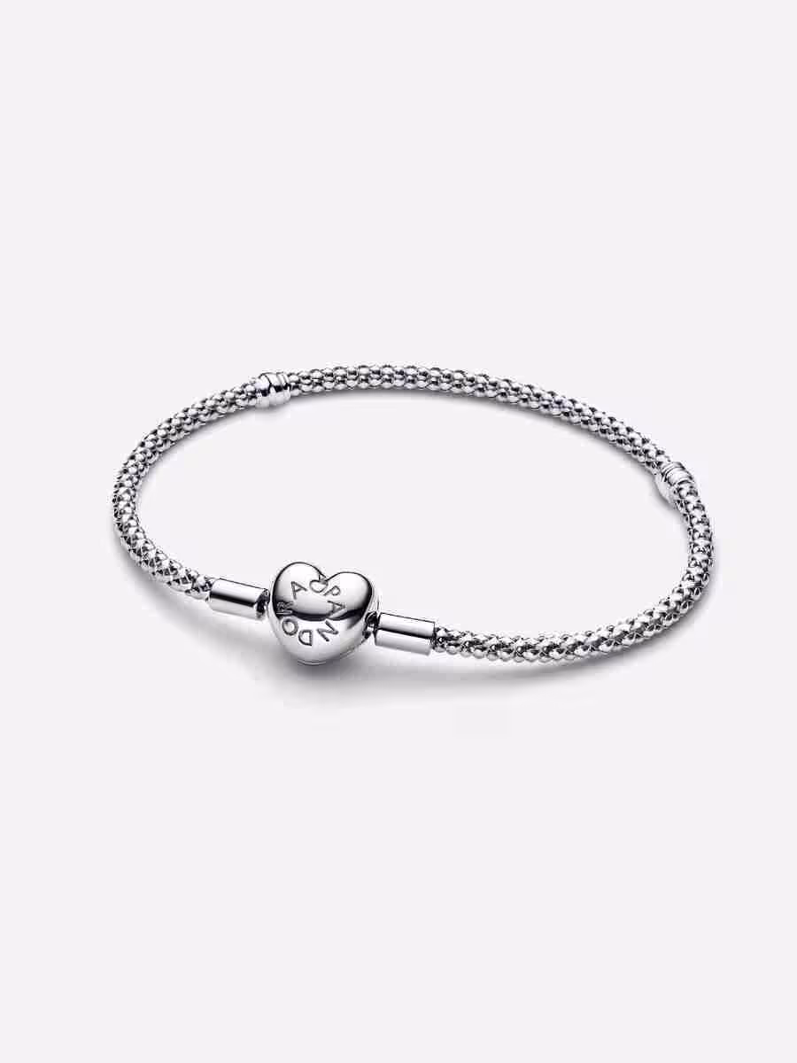 Bracciale Maglia Geometrica con Chiusura a Cuore Bracciale Maglia Geometrica con Chiusura a Cuore 1
