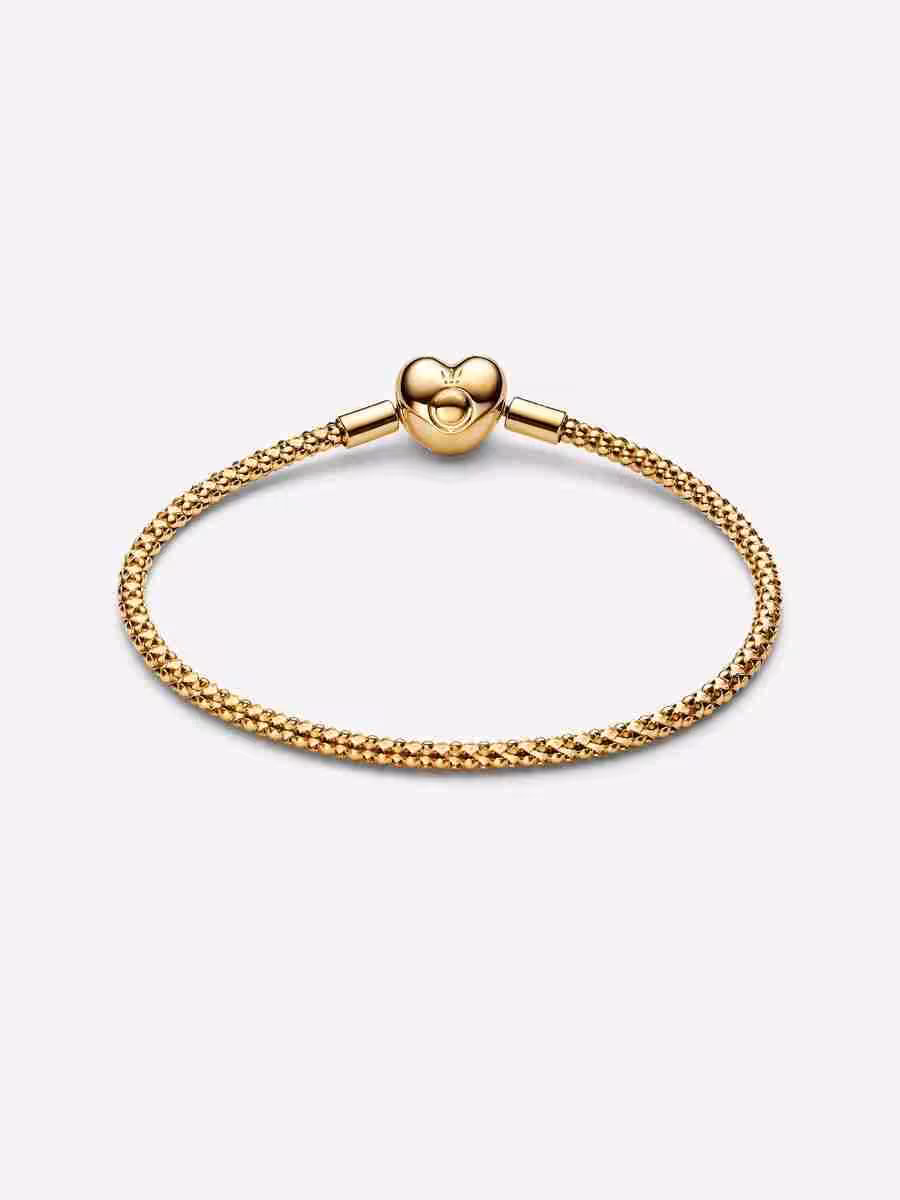 Bracciale Maglia Geometrica con Chiusura a Cuore