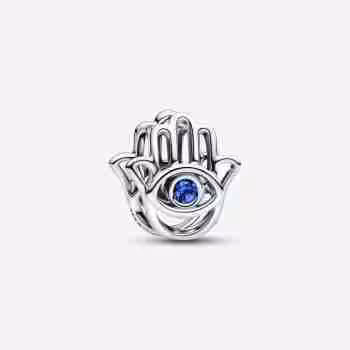 Charm Openwork Mano di Fatima Pietra Blu