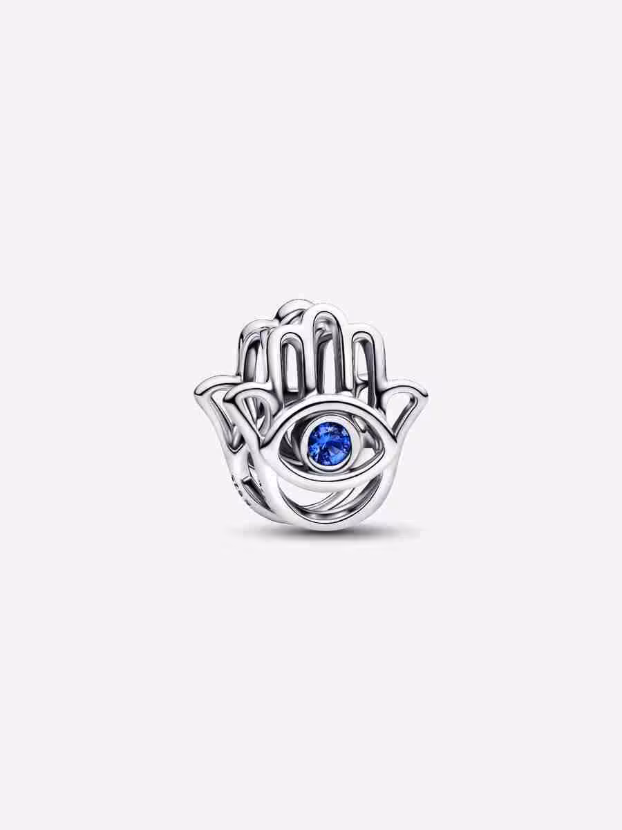 Charm Openwork Mano di Fatima Pietra Blu Charm Openwork Mano di Fatima Pietra Blu