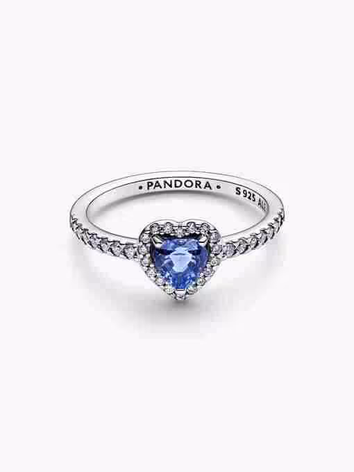 Anello Cuore in Rilievo Blu_1