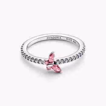 Anello Farfalla scintillante-rosa