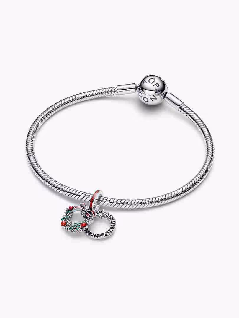 Charm Pendente Doppio Ghirlanda di Natale_1