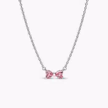 Collana Fiocco Luminoso Rosa