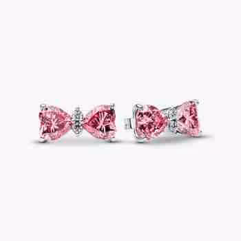 Orecchini Fiocco Luminoso Rosa Grande
