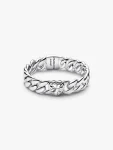 Anello Catena Maglia Cubana con Cuore Anello Catena Maglia Cubana con Cuore