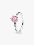 Anello Corona Scintillante Pietra Rosa