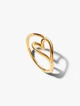 Anello Cuore Piccolo Linea Sinuosa-Oro Anello Cuore Piccolo Linea Sinuosa