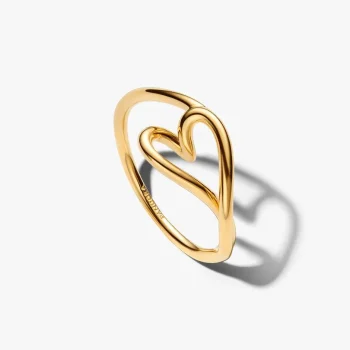 Anello Cuore Piccolo Linea Sinuosa-Oro