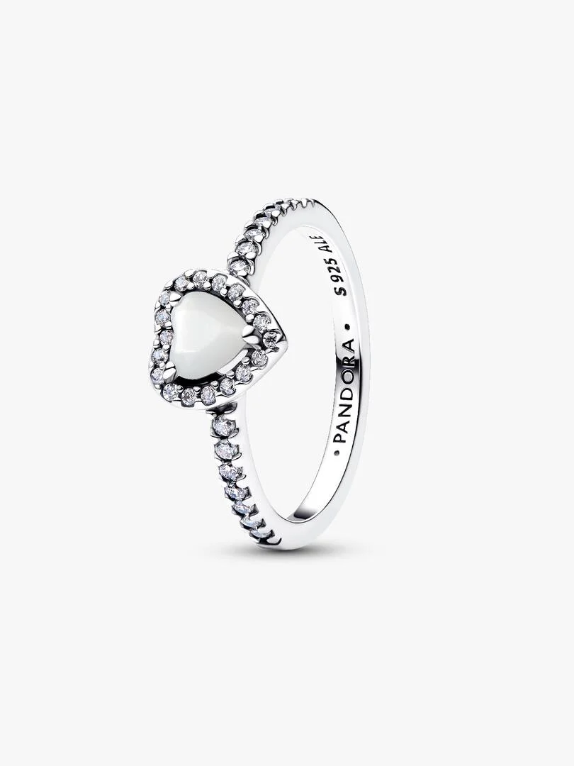 Anello Cuore in Rilievo Bianco Anello Cuore in Rilievo Bianco
