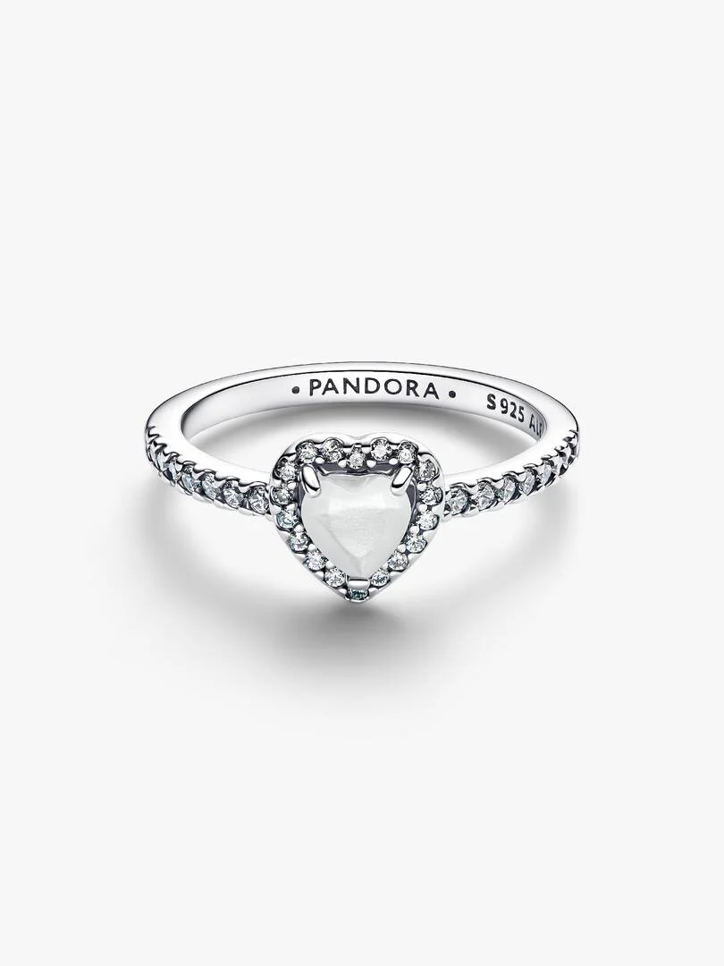 Anello Cuore in Rilievo Bianco_1