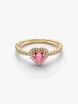 Anello Cuore in Rilievo Rosa