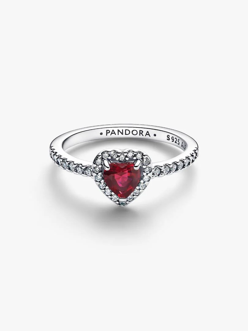 Anello Cuore in Rilievo Rosso Intenso_1