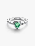 Anello Cuore in Rilievo Verde Chiaro
