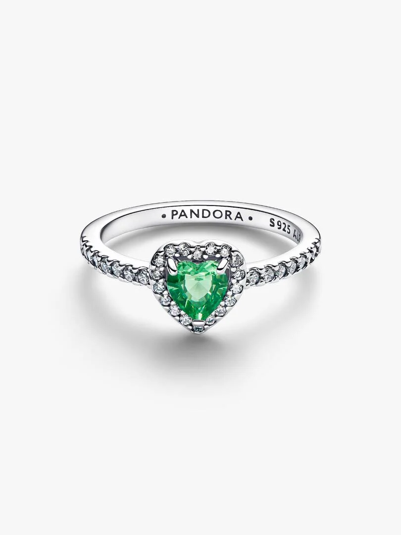 Anello Cuore in Rilievo Verde Chiaro_1