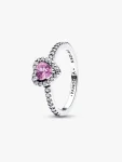Anello Cuore in Rilievo Viola