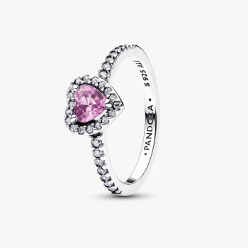 Anello Cuore in Rilievo Viola