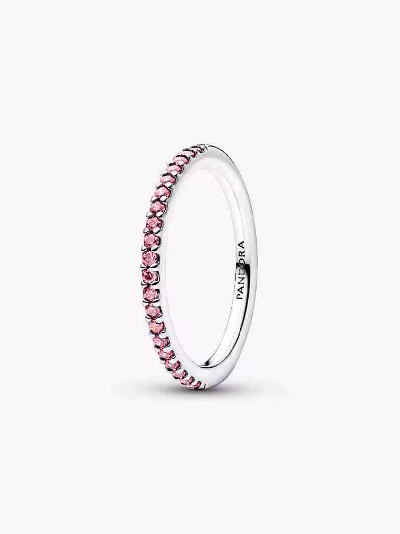 Anello Pavè Fascia Sottile Rosa Anello Pave Fascia Sottile Rosa