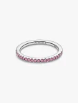 Anello Pavè Fascia Sottile Rosa