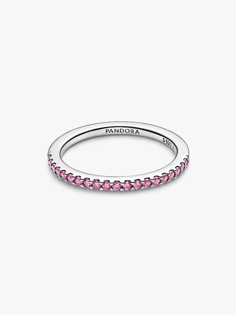 Anello Pavè Fascia Sottile Rosa_1