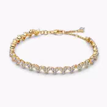 Homepage Bracciale Cuori con Tre Pietre-Oro