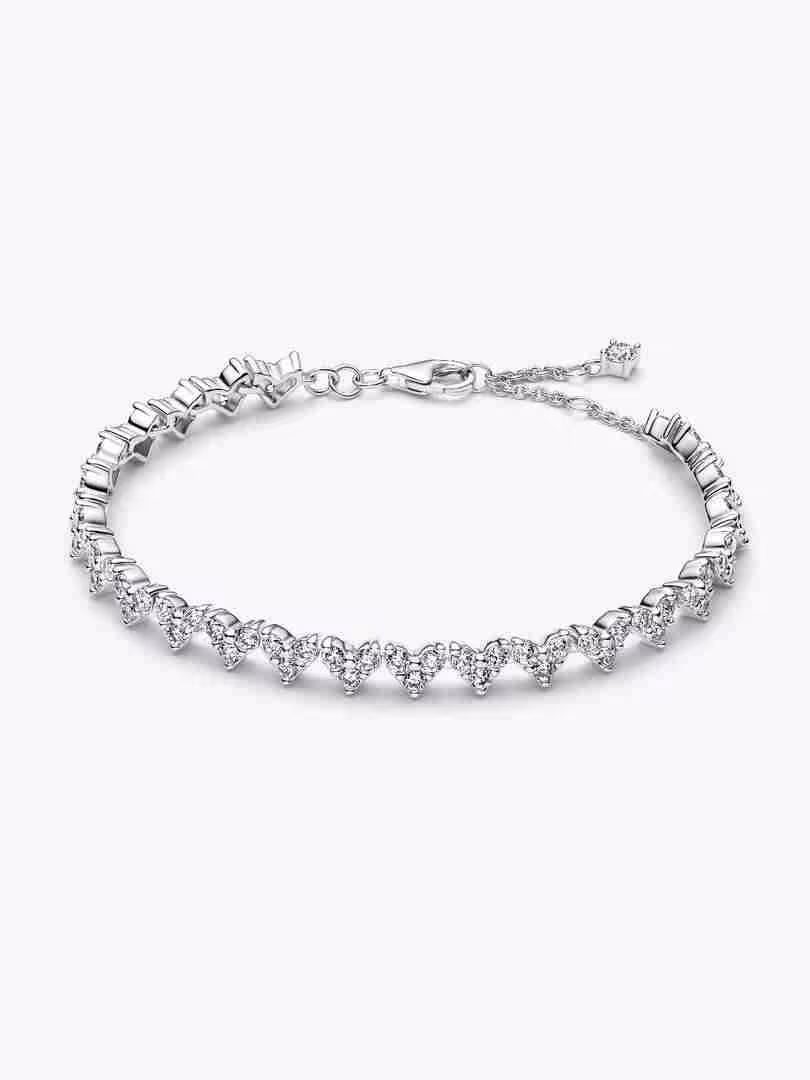 Bracciale Cuori con Tre Pietre Bracciale Cuori con Tre Pietre
