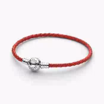 Bracciale Moments in Pelle Rosso