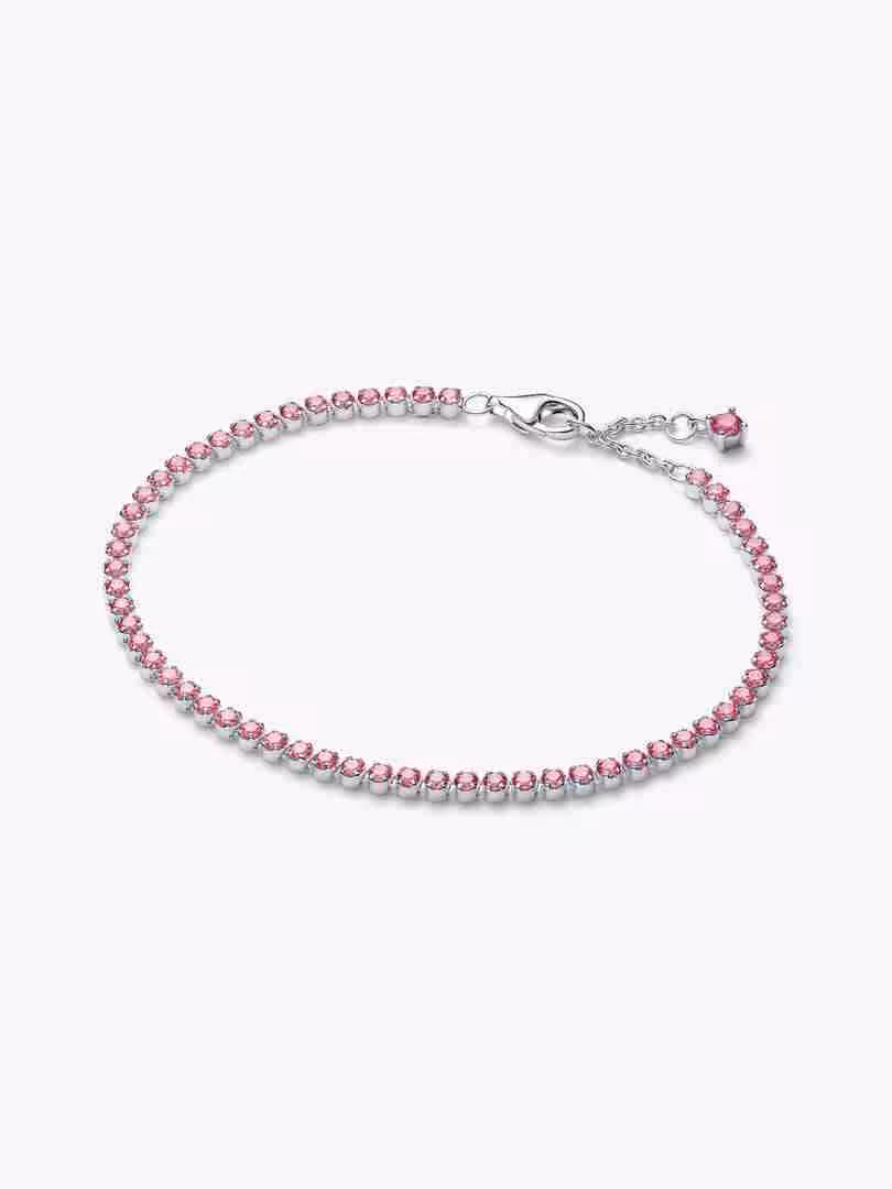 Bracciale Tennis con Pietre Rosa Piccole Bracciale Tennis con Pietre Rosa Piccole