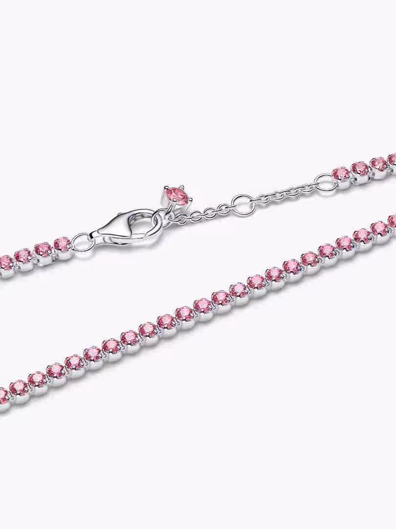 Bracciale Tennis con Pietre Rosa Piccole_1