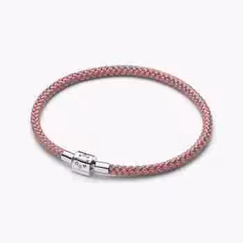 Bracciale in Corda Rosa con Chiusura a Barile
