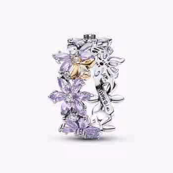 Bridgerton, Anello Herbarium Fiori Viola e Ape