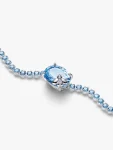 Bridgerton, Bracciale Tennis regolabile con Cristalli Azzurri e Ape