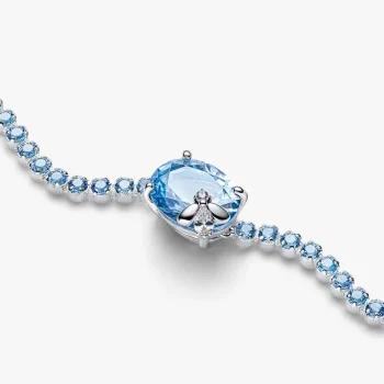 Homepage Bridgerton Bracciale Tennis regolabile con Cristalli Azzurri e Ape 1