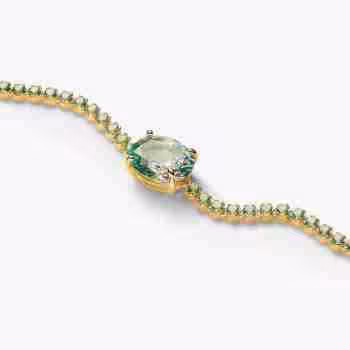 Homepage Bridgerton Bracciale Tennis regolabile con Cristalli Verdi e Farfalla 1