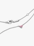 Collana Cuore con Tre Pietre Rosa