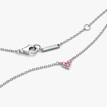 Homepage Collana Cuore con Tre Pietre Rosa 1